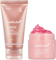 Korean Skincare Beauty Set - MEDICUBE Hydrolyzed Collagen Jelly Cream + Medicube Night Wrapping Mask